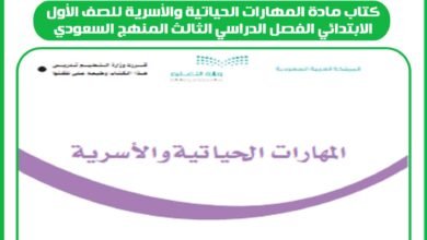 كتاب مادة المهارات الحياتية والأسرية للصف الأول الابتدائي الفصل الدراسي الثالث المنهج السعودي